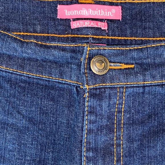 Natural Fit Womens Jeans Woman Within Plus Size 22W Petite Indigo Blue Wash - Picture 12 of 16